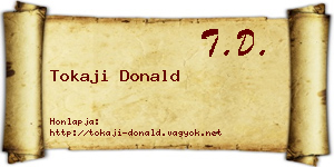 Tokaji Donald névjegykártya